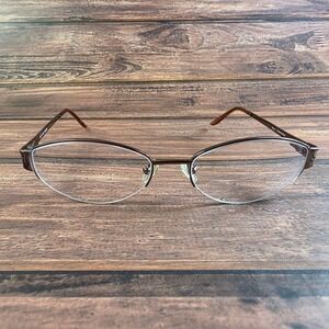 Bulova Tarragona Women's Brown 53mm Eyeglass Frames Metal Acetate